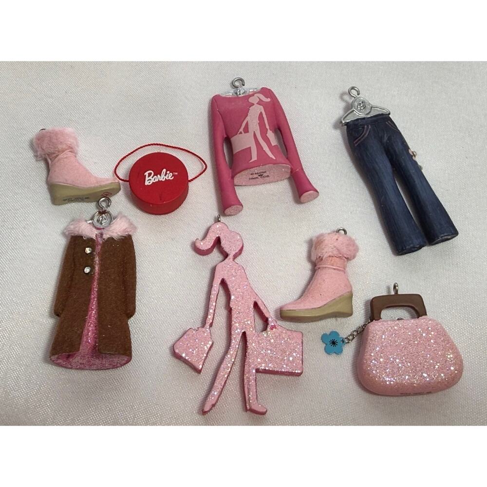 2006 Hallmark Miniature Collection Barbie Fashion Minis 8 Ornament Set